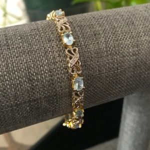 925 Silver Tennis bracelet with blue stones 💕